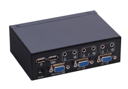 AS-21UA (Metal-Housing Desktop VGA/USB KVM Switch, 2ports )