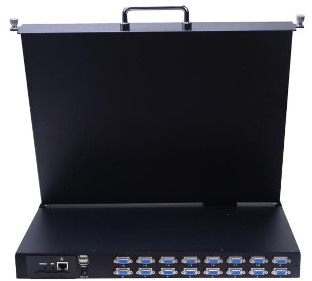 AS-7116ULR-I (Single Rail, VGA Series 17” LCD KVM Switch 16 Ports with IP Function Optional)