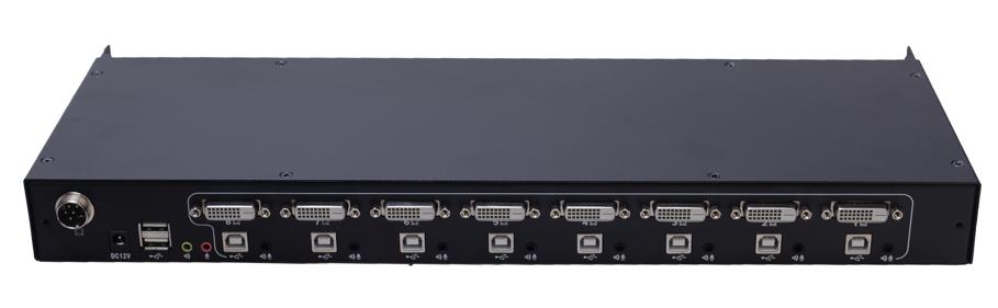 AS-9108DLS (Single Rail, 19” DVI LCD KVM Switch in 8ports, 1080p resolution)