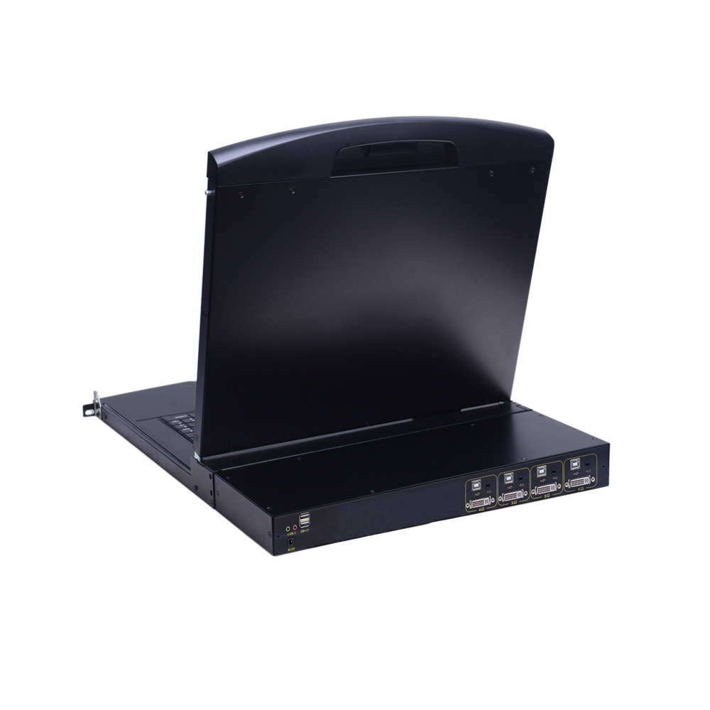 AS-7104DLS (Single Rail, 17” DVI LCD KVM Switch)