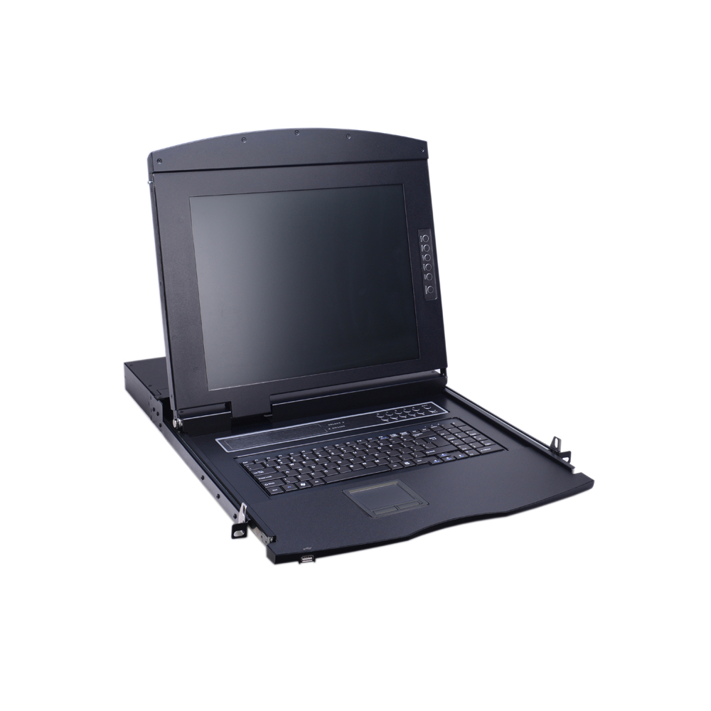 AS-7108ULS (Single Rail, VGA Series 17” LCD KVM Switch 8 Ports)